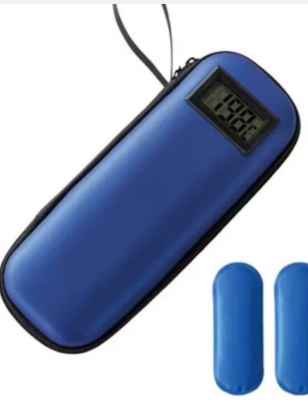 Portable Blue Power Bank with LCD Charge Meter